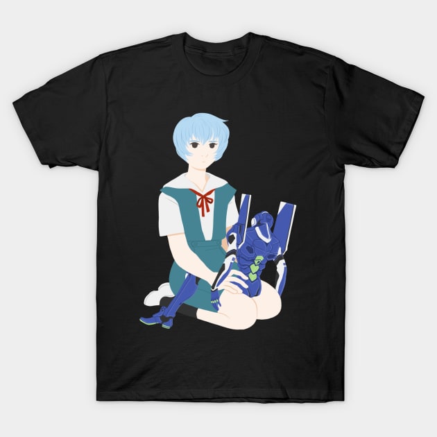 Rei & Unit-00 T-Shirt by Janikainen